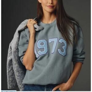 Anthropologie Year 1973 Oversized Vintage Style Crewneck Sweatshirt XS